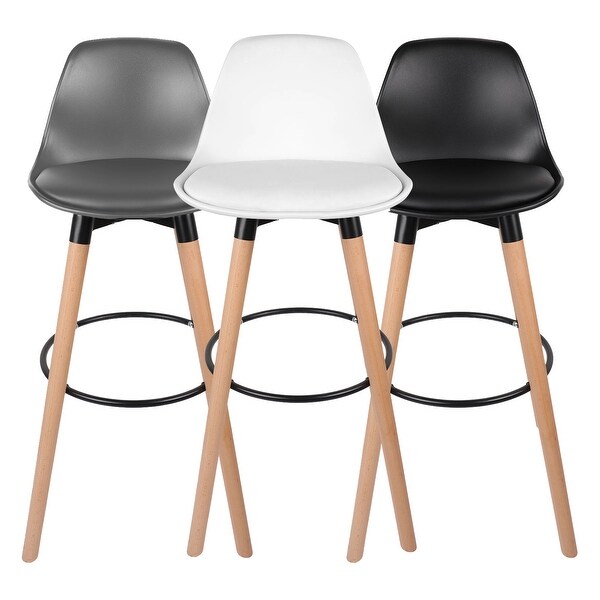 LUE BONA Metal Frame Bar Stools Counter Height Stools with Faux Leather